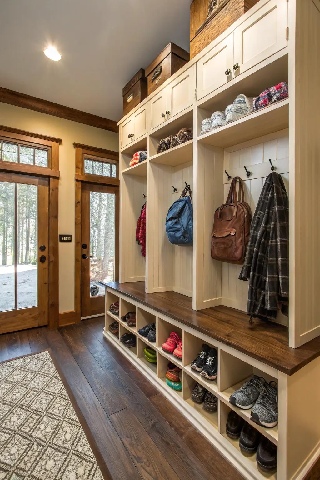 Optimize organization through a variety of storage options.