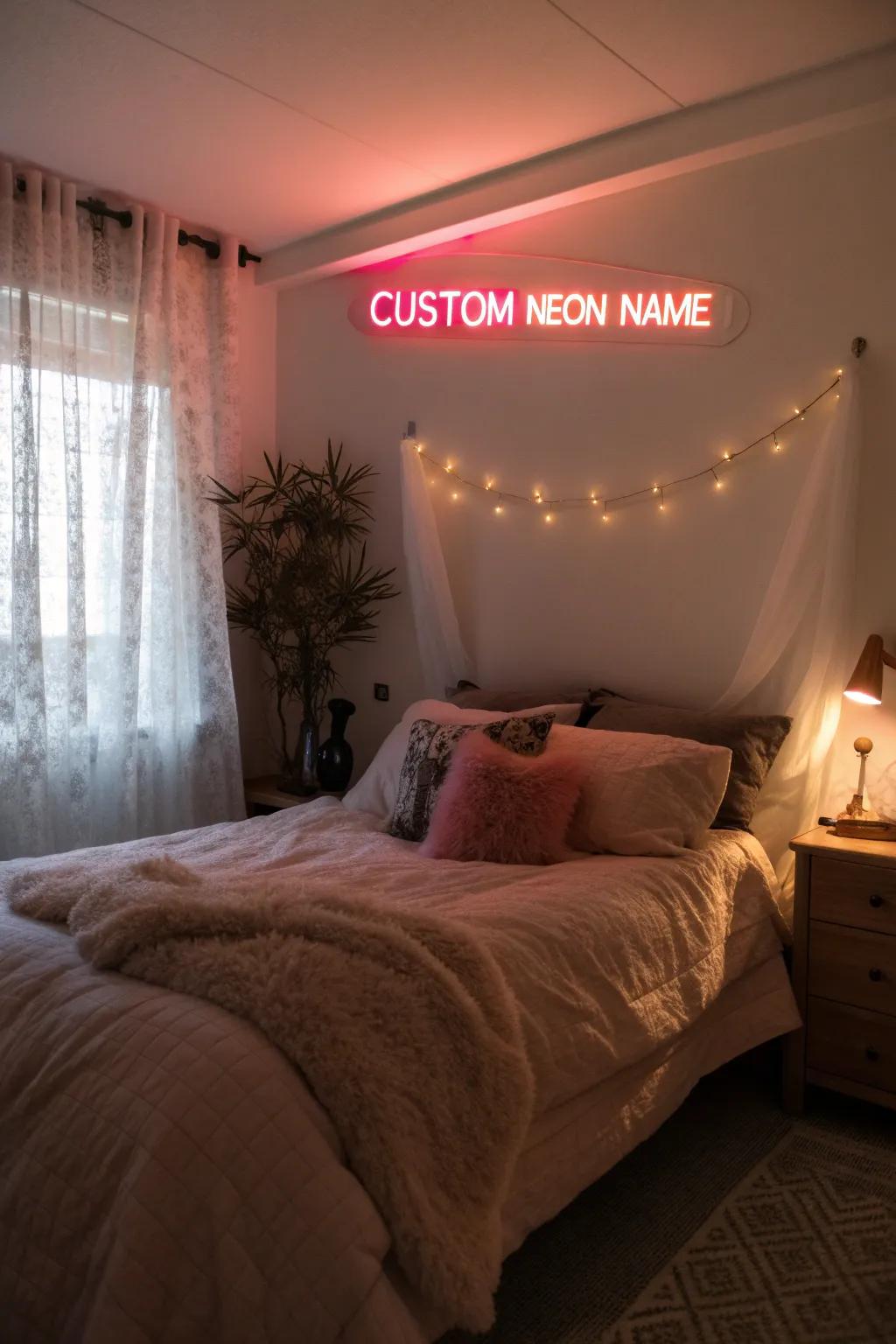 Infuse your space with a bespoke neon name display.