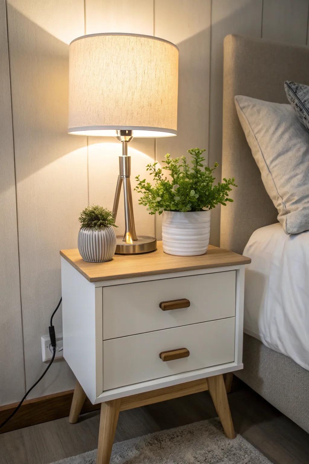 Experience the elegance of simplicity with a minimalist nightstand.