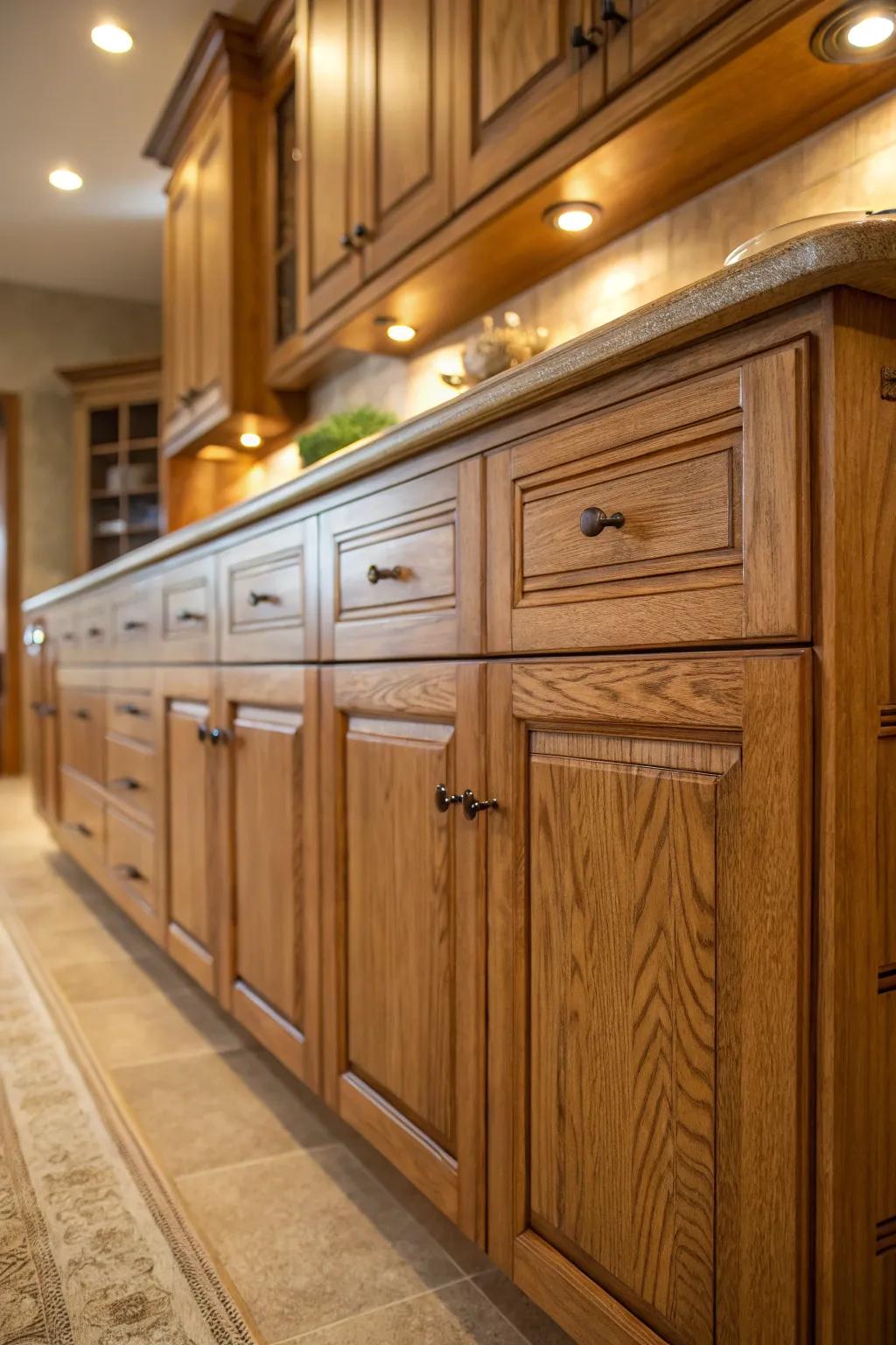 Showcase the innate beauty of oak through light finishes that highlight its textures.