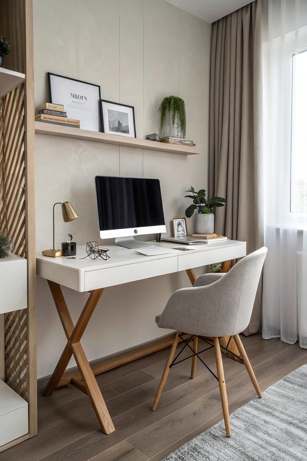 Simple is best for a clean workspace.