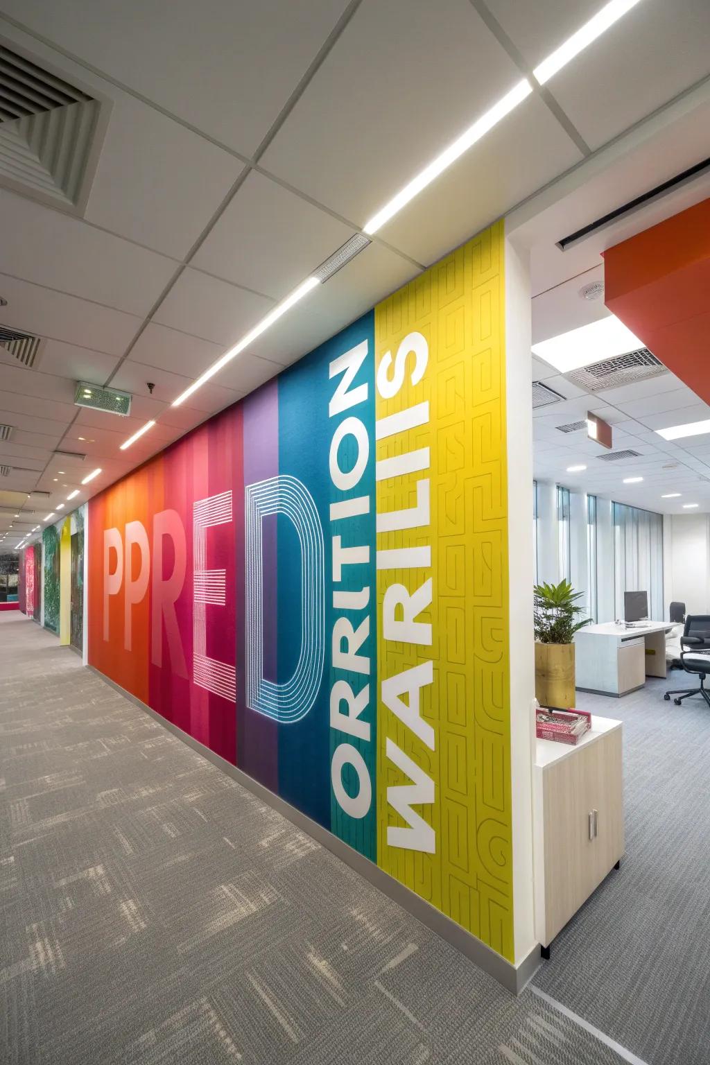 Invigorate your workspace using bold colors and inspiring phrases.