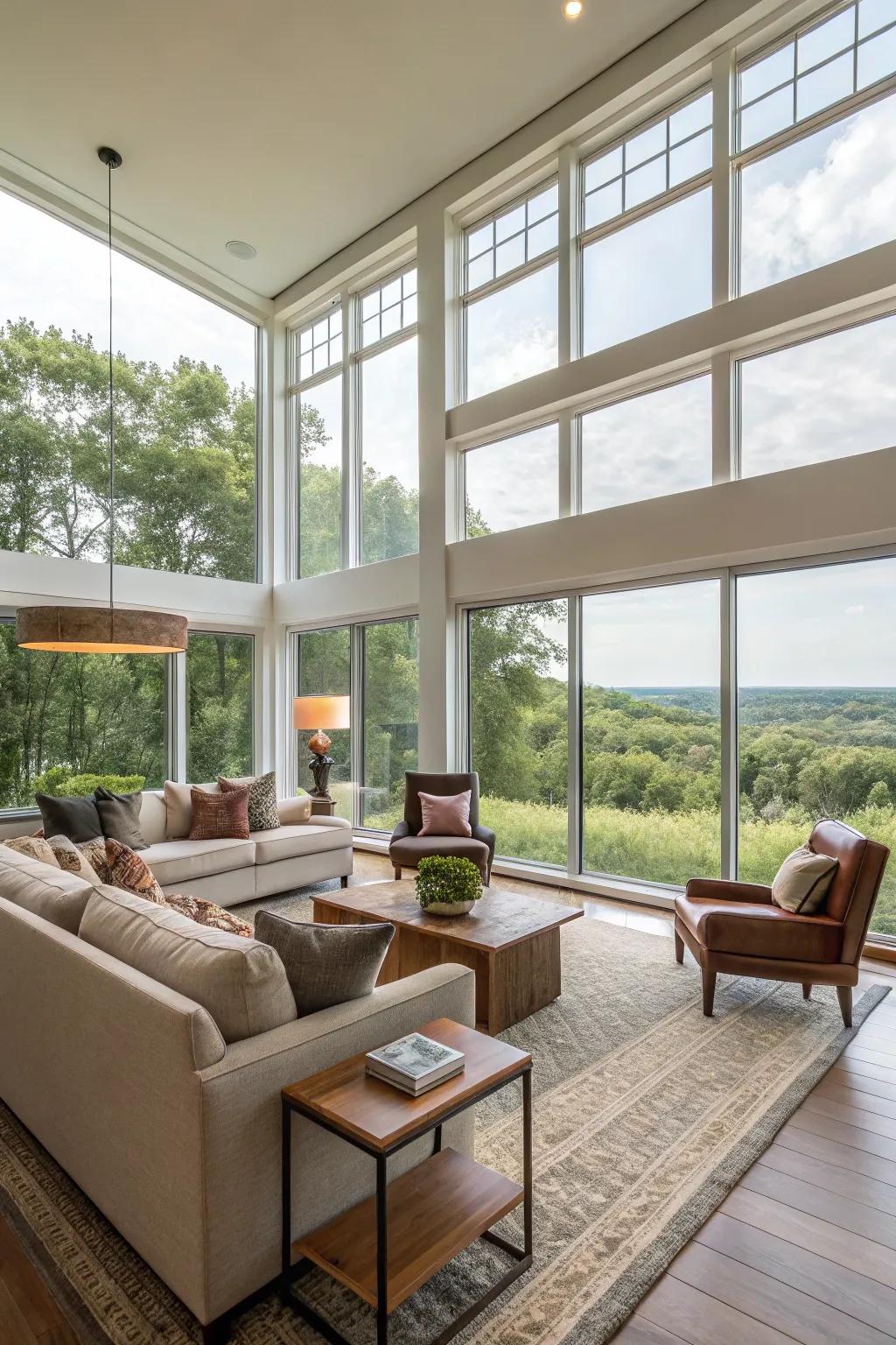 Sunlight amplifies the spaciousness and comfort of this living space.