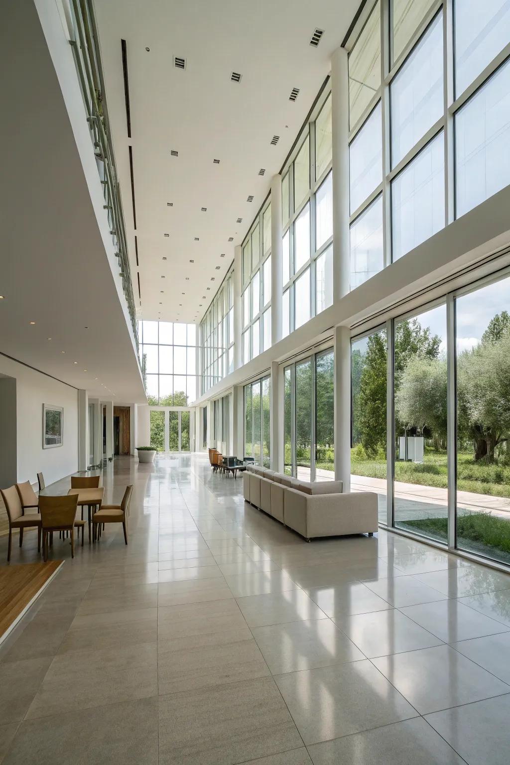 A streamlined open concept layout featuring substantial room for interaction and movement.