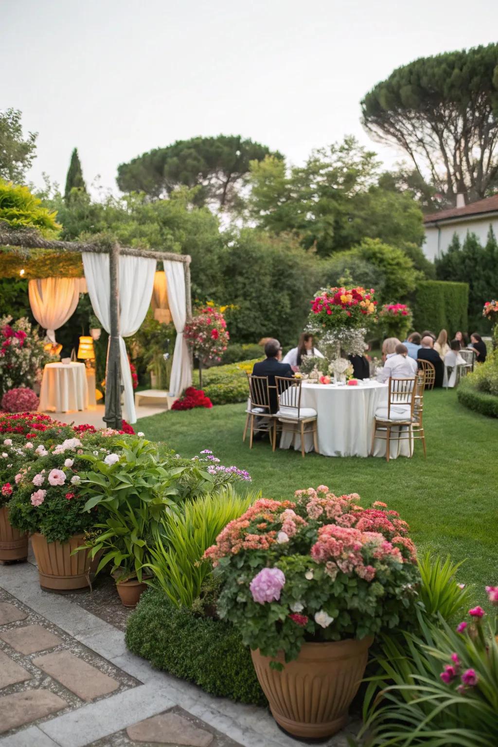 The tranquility of nature is brought into your open house with a garden party theme.