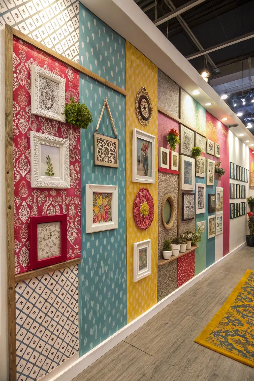 A wall transformed into a magnificent ornament exhibit.