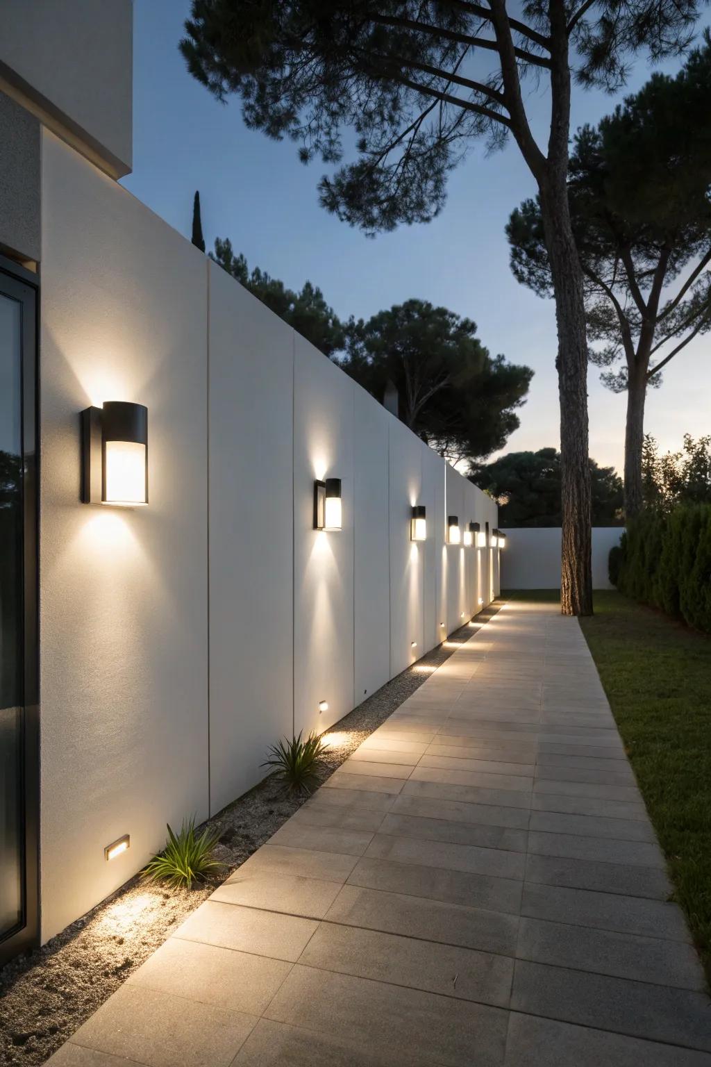Understated outdoor wall lights bring sophistication to modern facades.