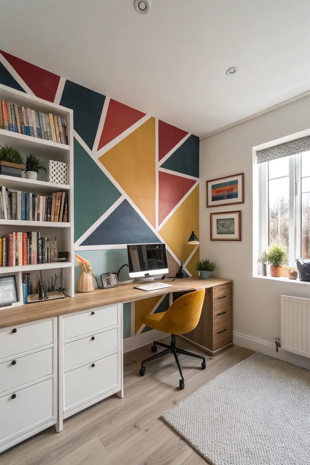 Geometric patterns inject a contemporary vibe into any setting.