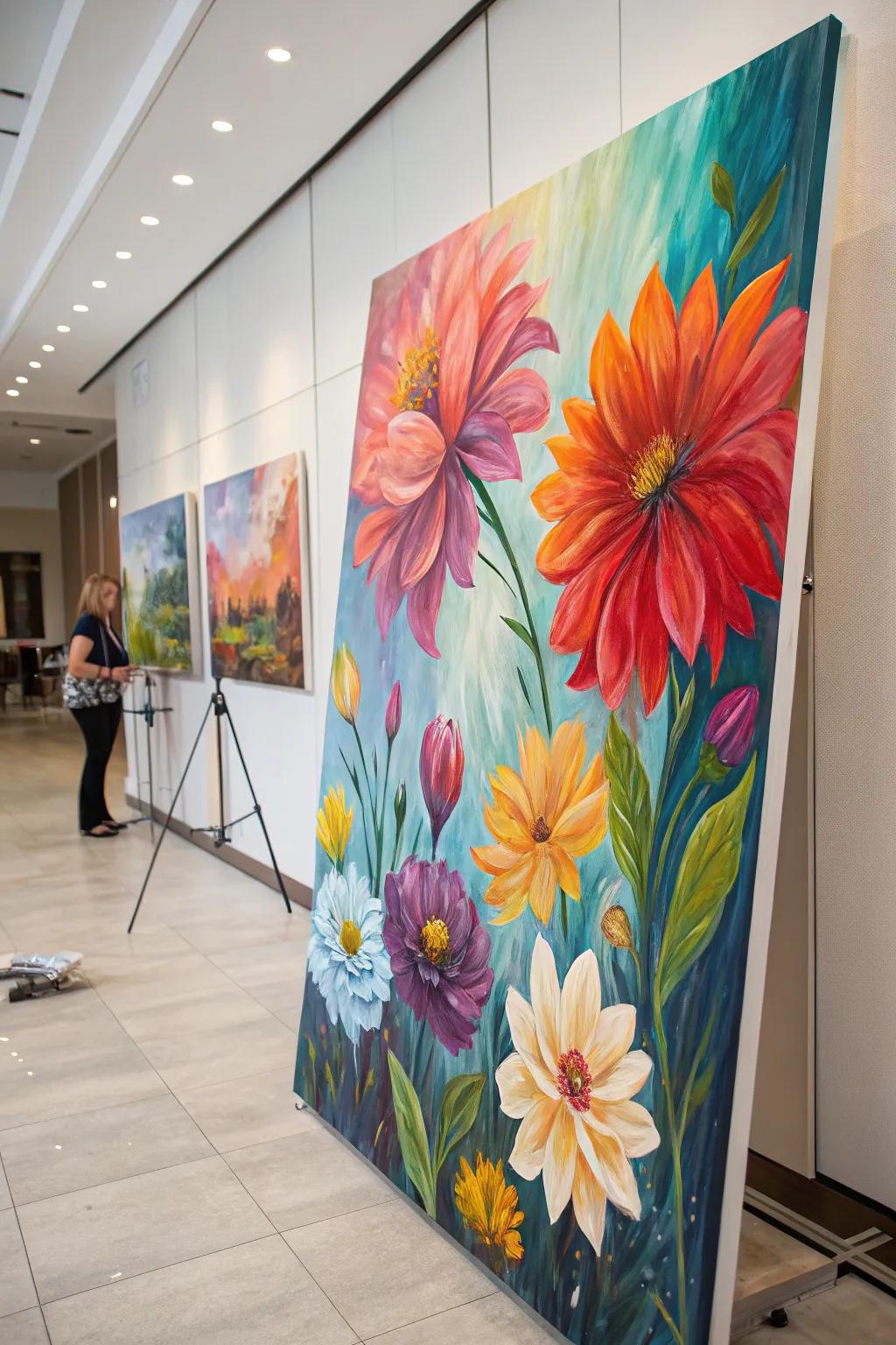 Abstract flowerings introduce a vibrant splash of color to any space.