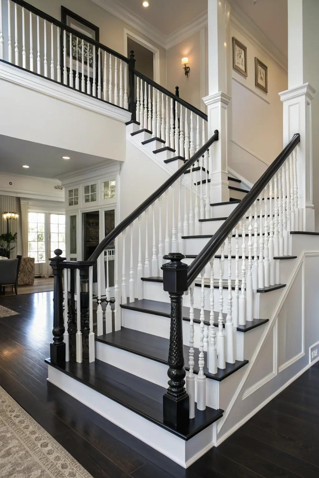 The enduring elegance of black and white makes a striking impression.