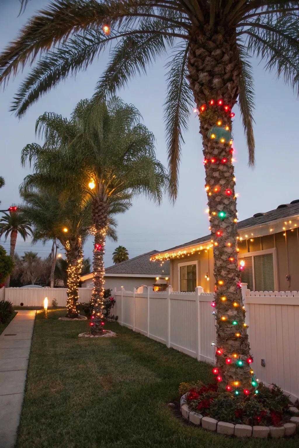 Celebrate with bright colors that emphasize your palm trees.