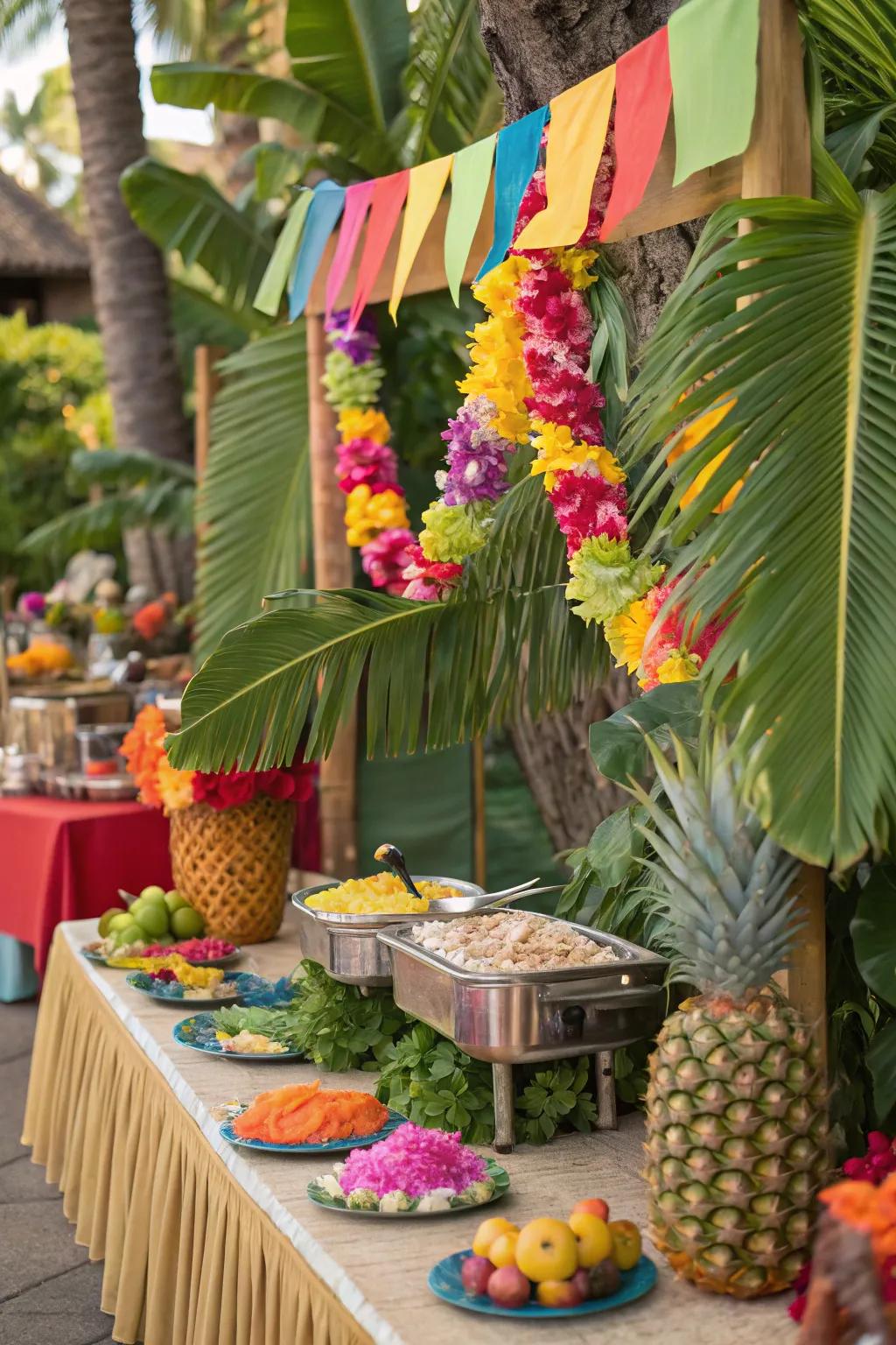 Transform your backyard into a slice of Hawaii with a tropical luau.