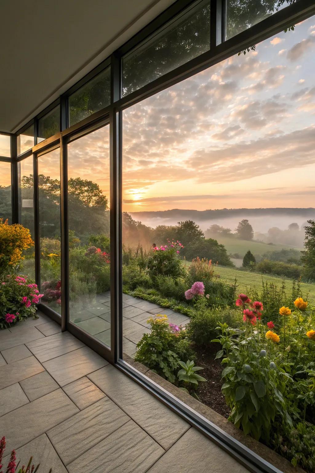 Appreciate impressive extensive vistas thanks to ceiling-height panes.