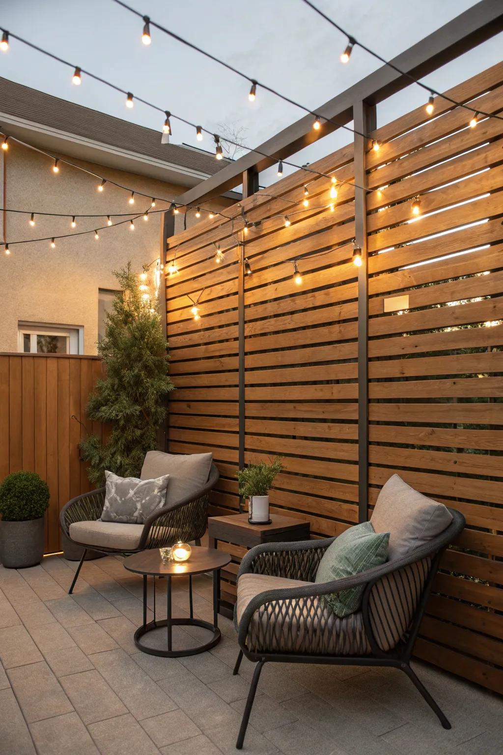 Modernize your space with wooden slat walls.