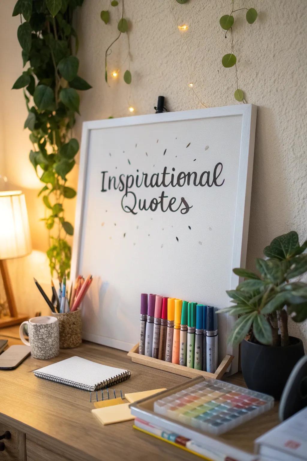 Start each day with an uplifting, hand-lettered quote on your whiteboard.