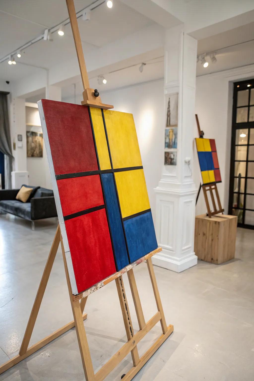 A canvas showcasing strong color fields, prepared for a pop art makeover.