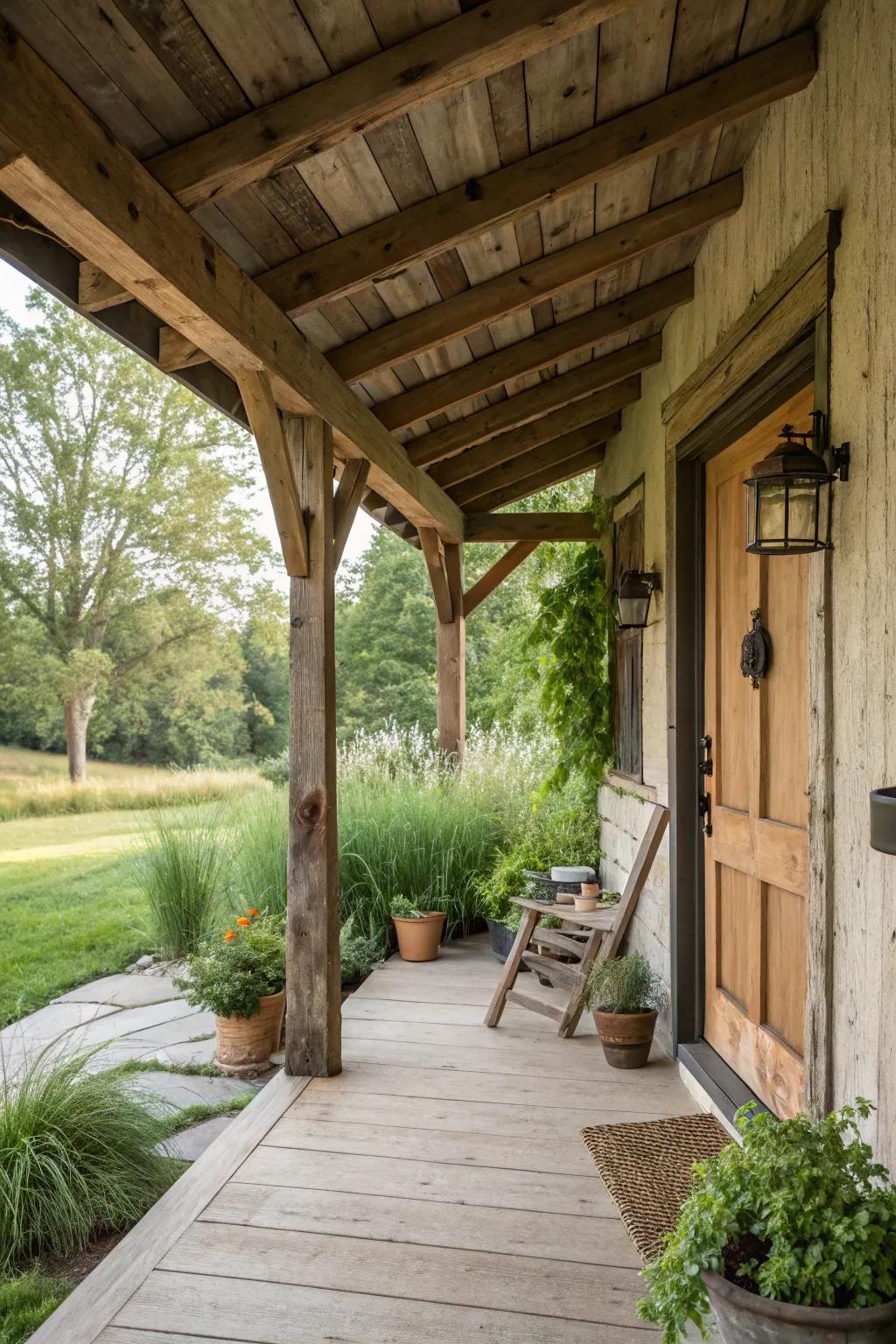 Countryside allure featuring timber beam highlights.