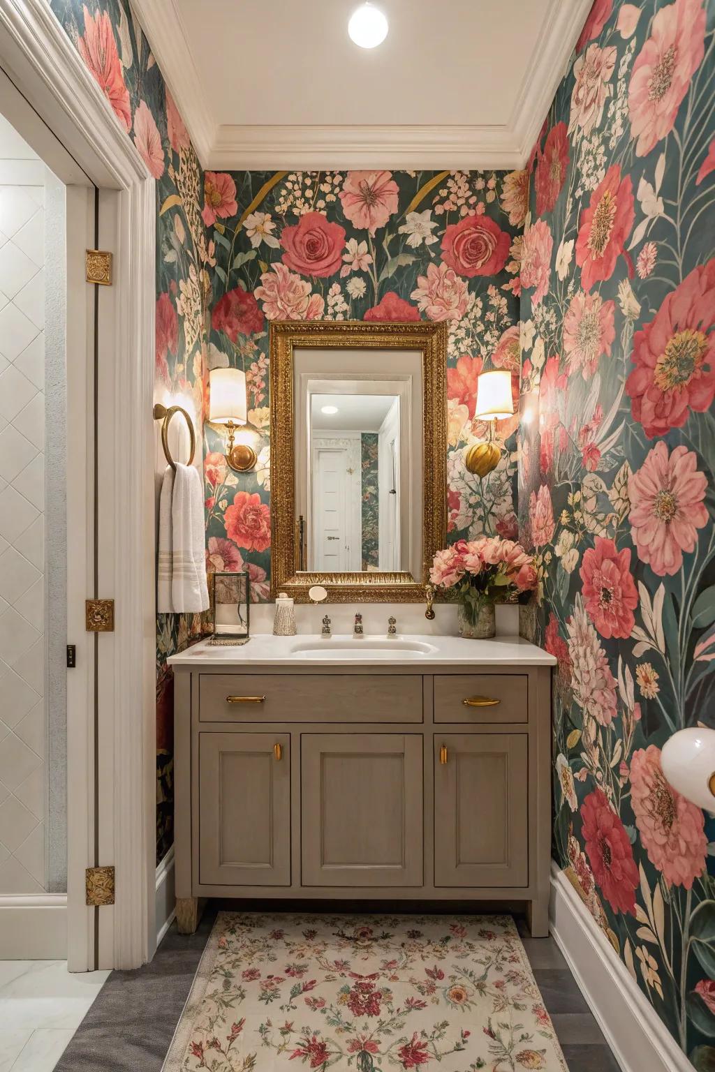 Eye-catching botanical designs can bring energy and sophistication to your guest bathroom.