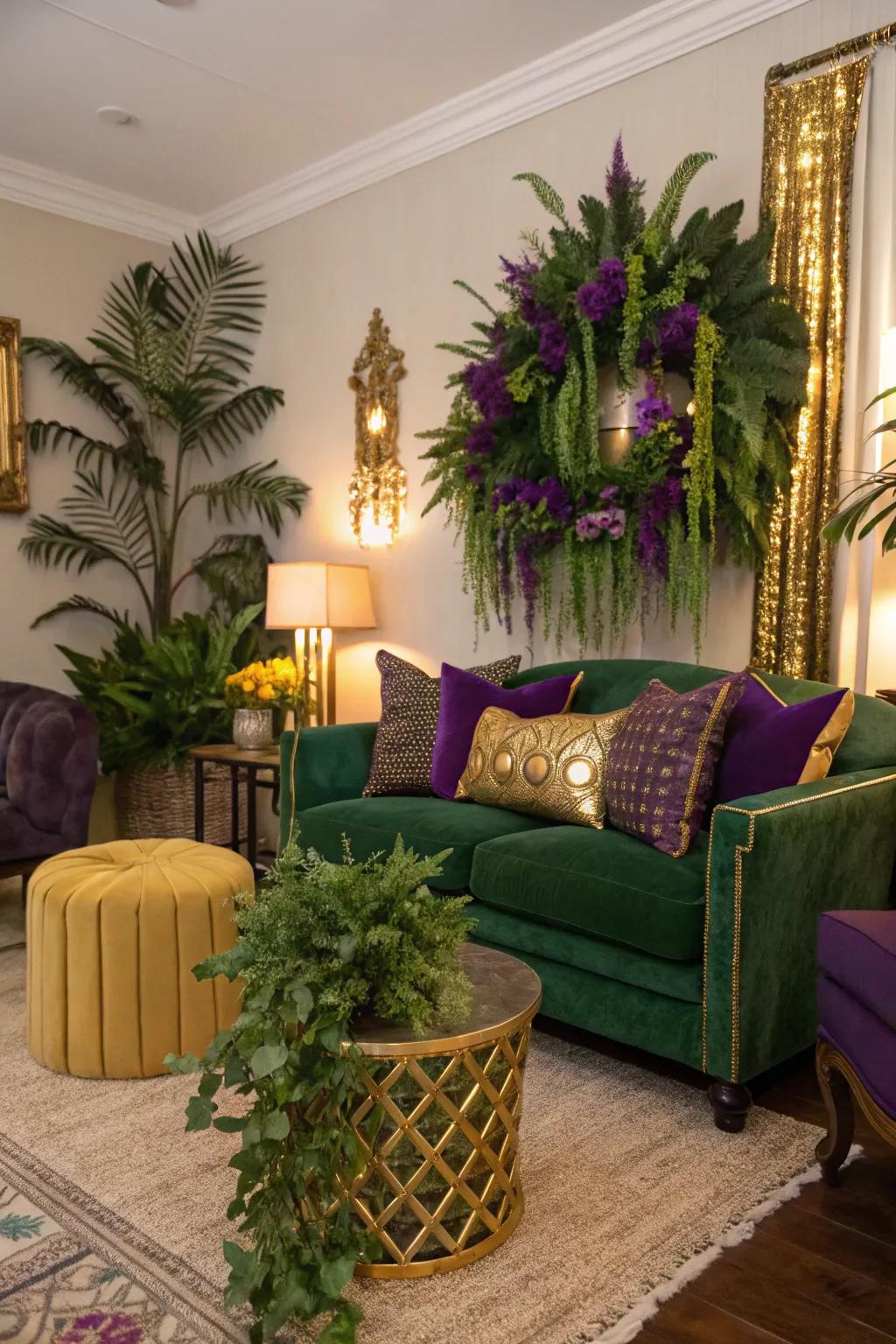 Establish a bayou ambiance with a vibrant and deep color palette.