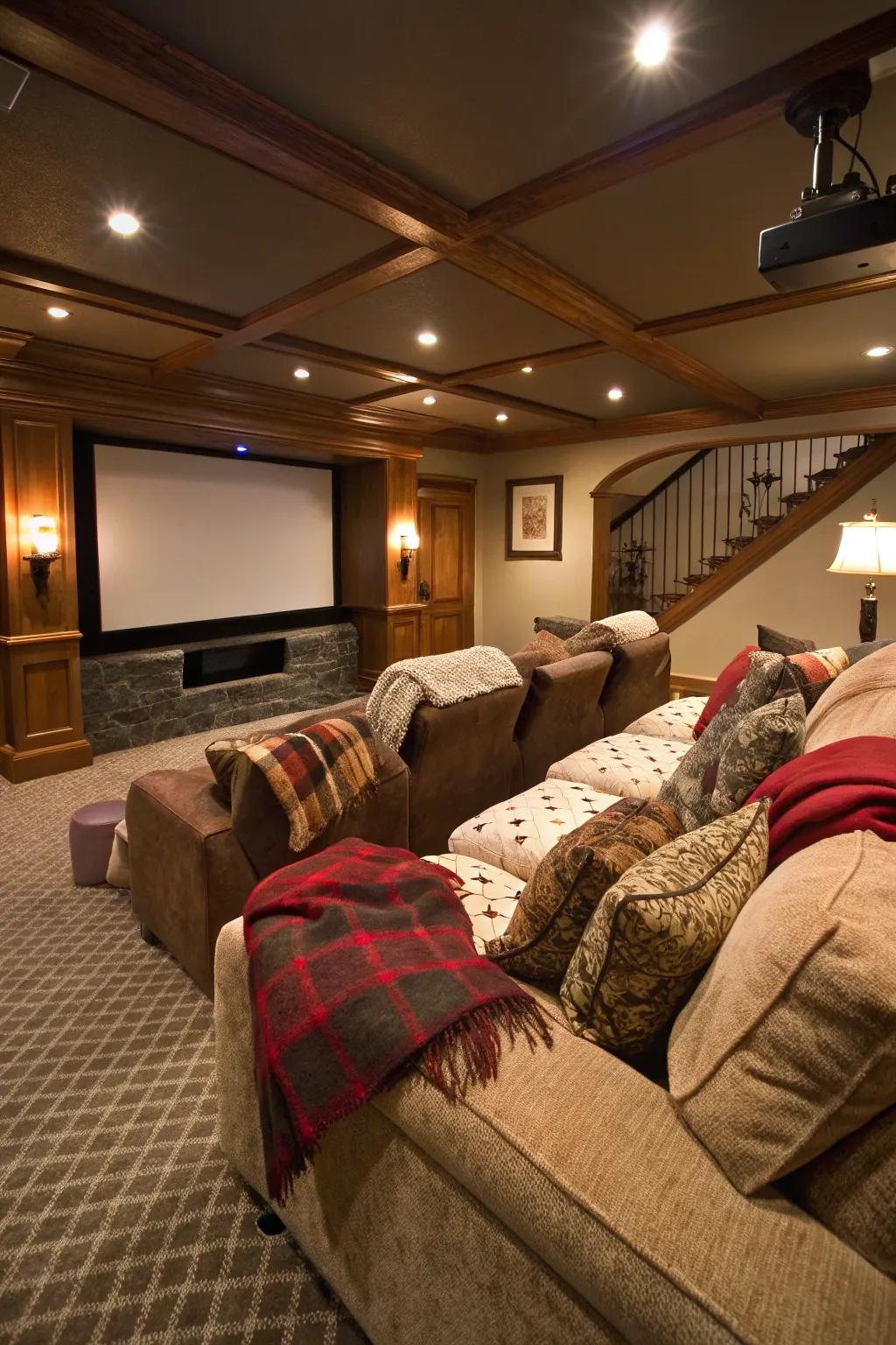 Plush seating is essential for the perfect projector room experience.