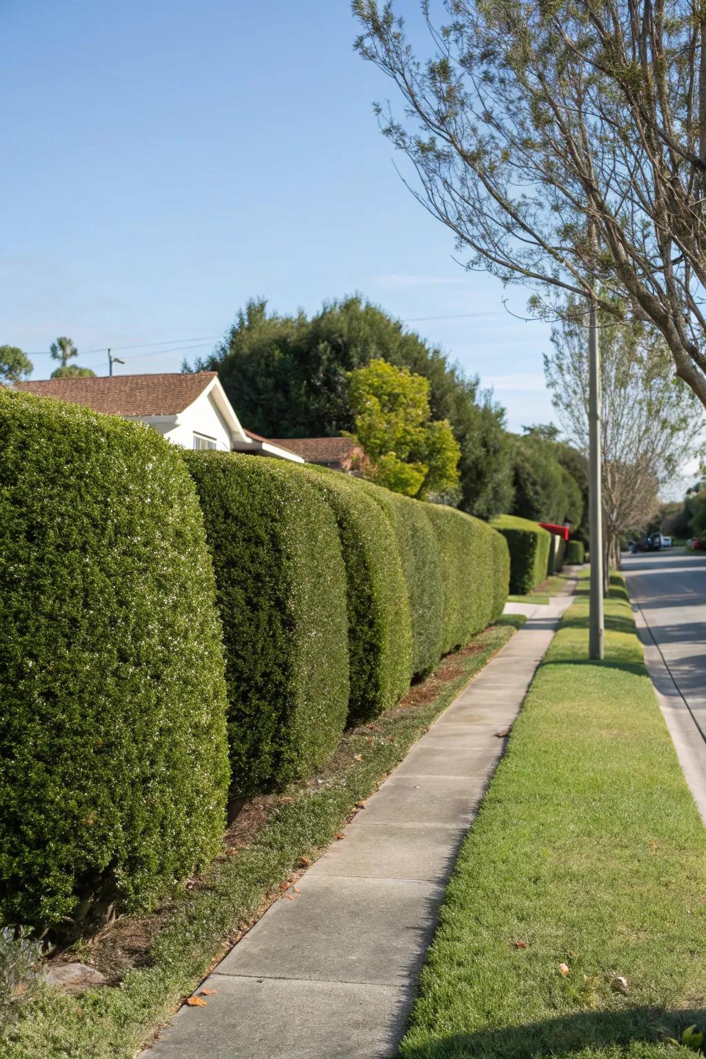 Hedges providing privacy and elegance.