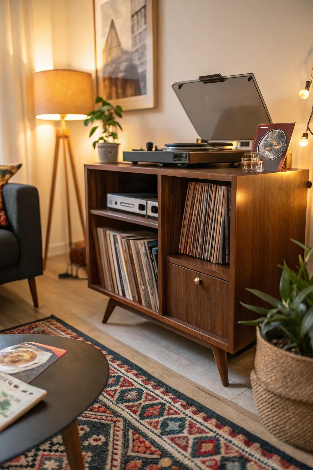 Mid-century modern consoles seamlessly blend vintage allure with contemporary utility.