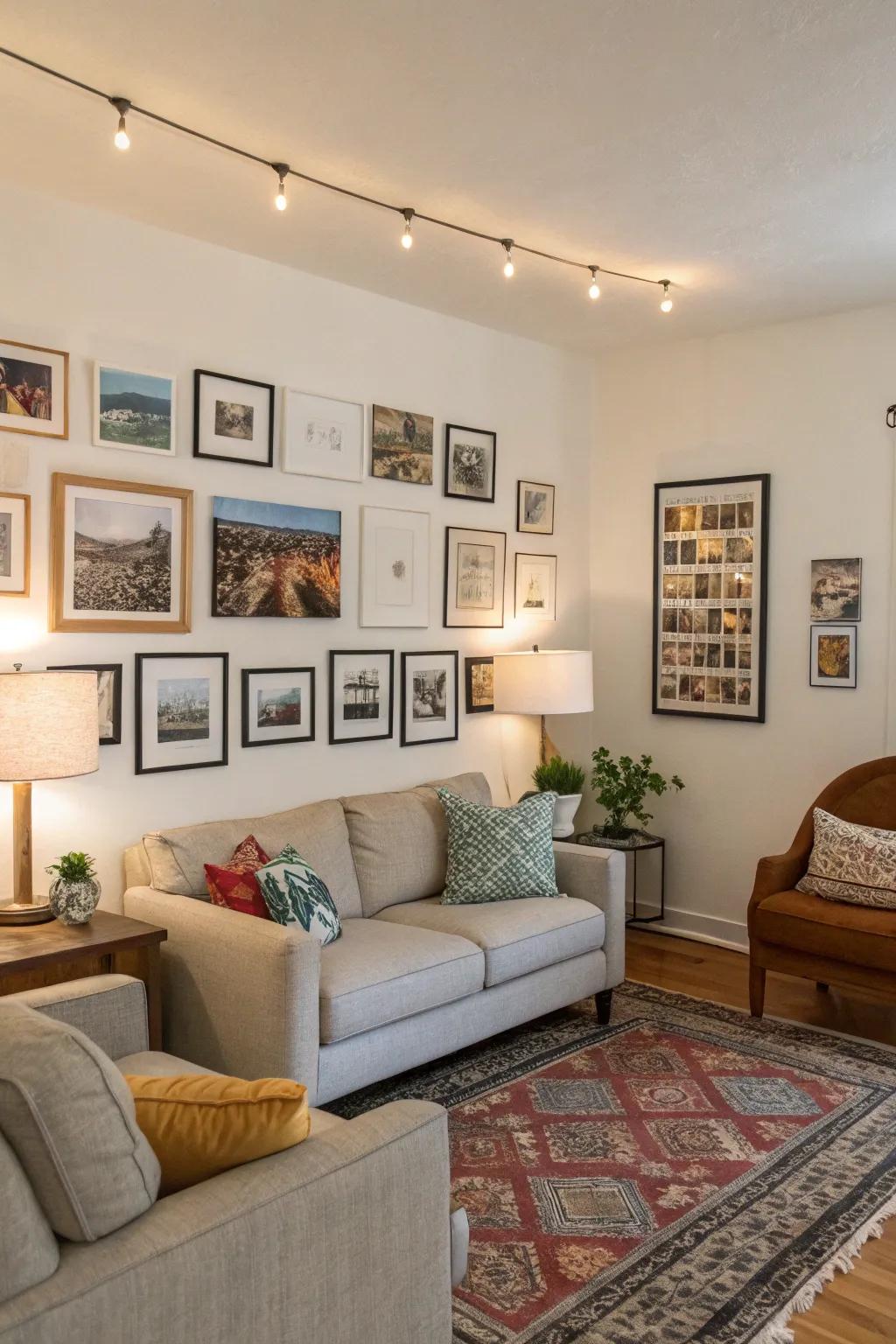 Showcase walls let you express yourself without permanent alterations.