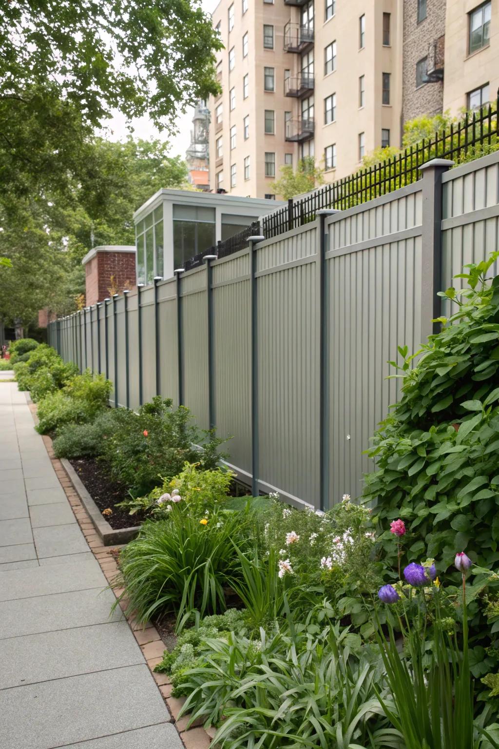 Elegant metal boards offer a modern touch to any home's outdoor space.