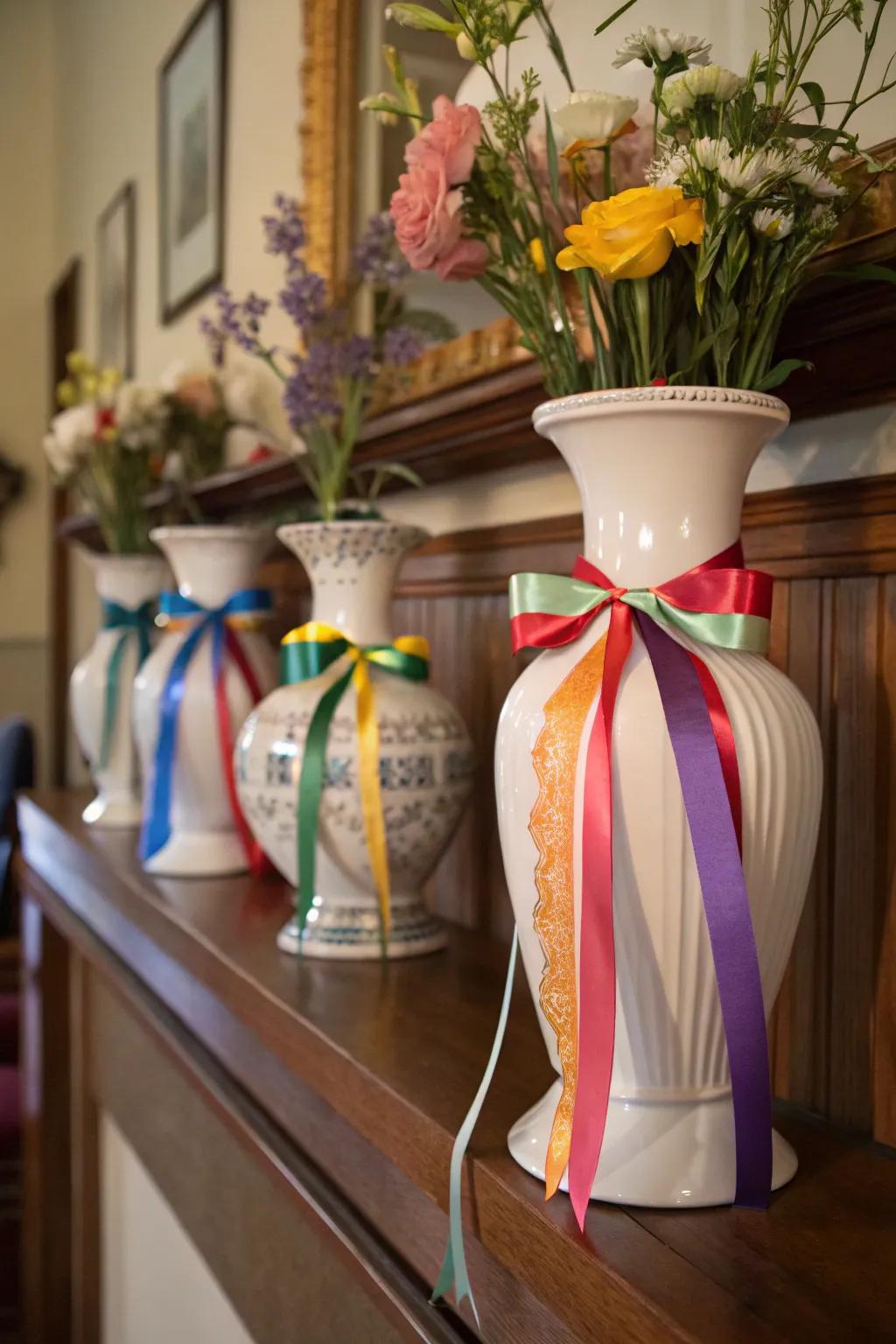 Bring a touch of sophistication to your vases with basic band accents.