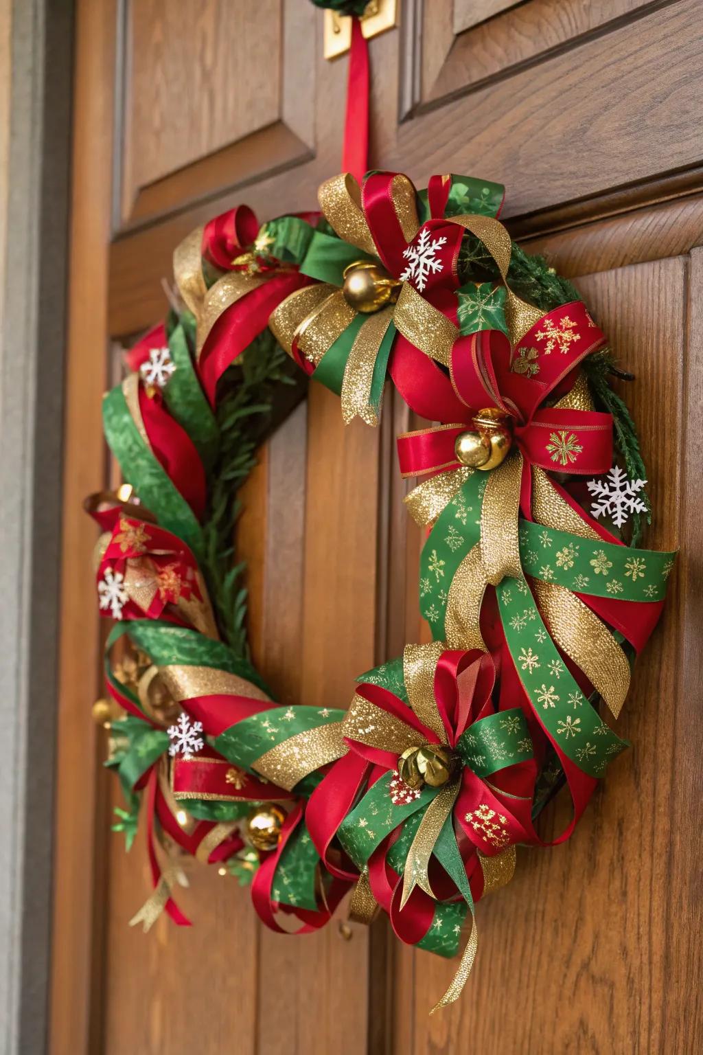 A joyous Christmas wreath is the perfect welcome.