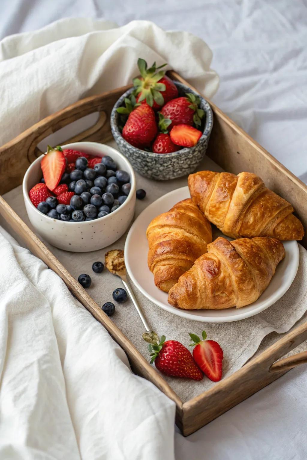Savor the classic combination of pastries and fresh berries to begin your day.