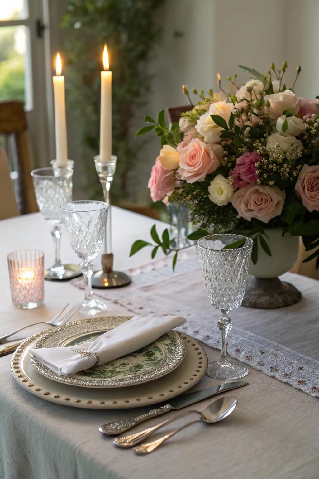 Orchestrate a romantic rendezvous with a beautifully designed candlelit dinner.