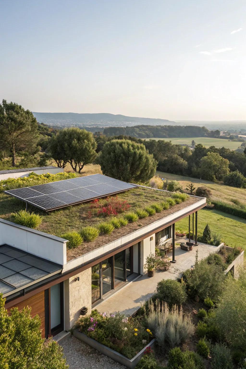 Modern flat roofs present a minimalist design with practical rooftop areas.