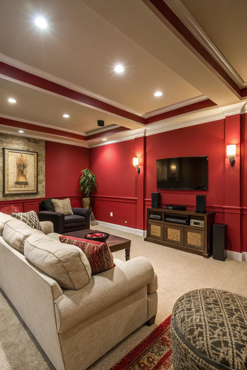 A striking feature wall introduces a strong center of attention in any space.
