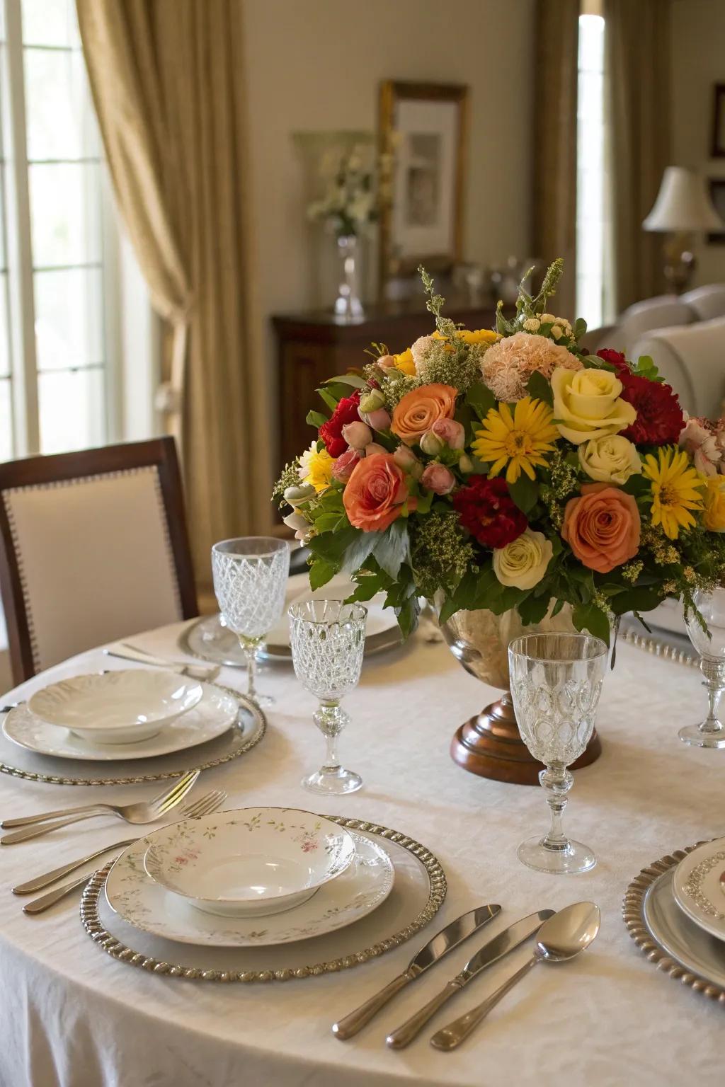 In-season blossoms deliver the charm of the outdoors directly to your dining table.