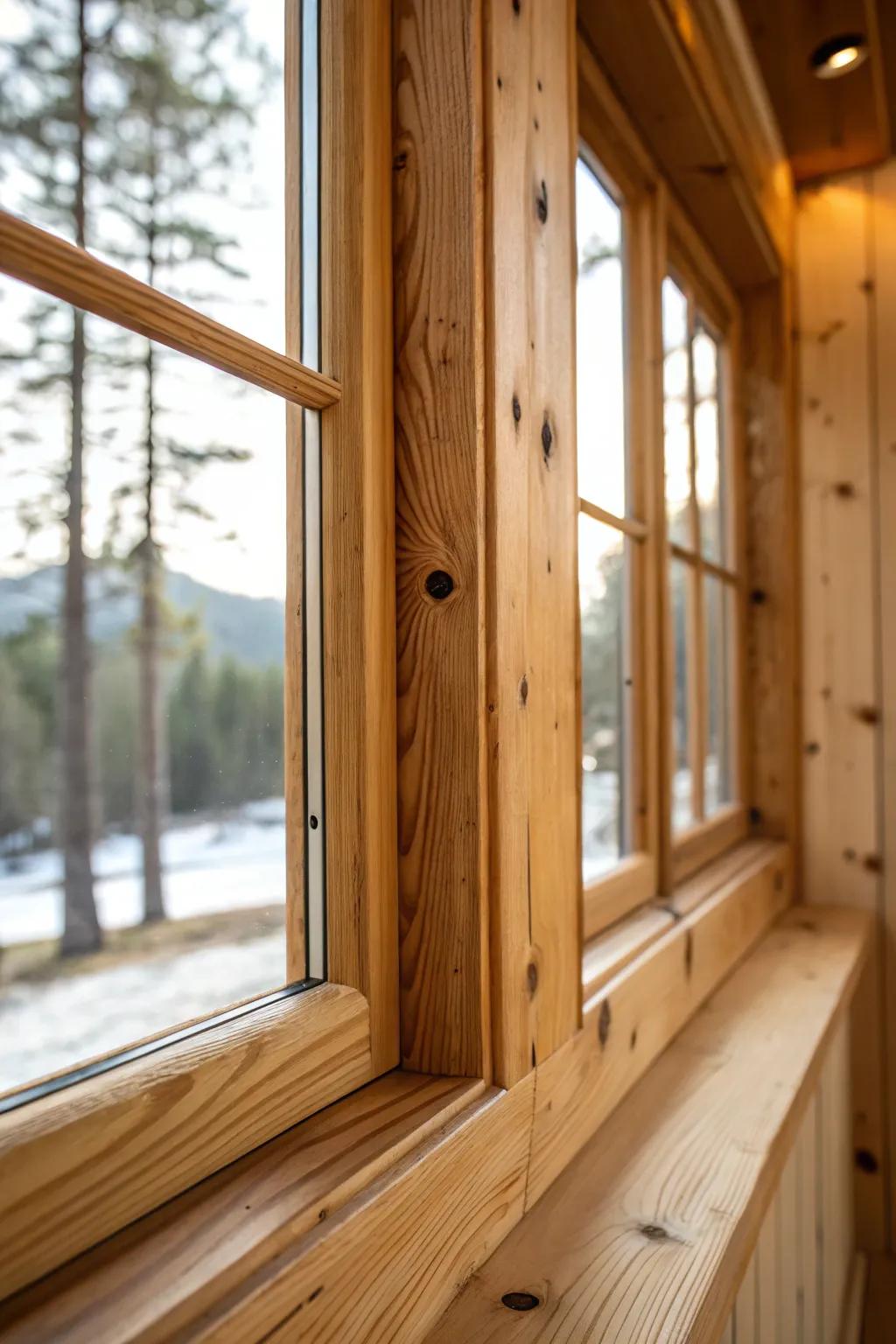 The grain of natural fir wood introduces personality and warmth.