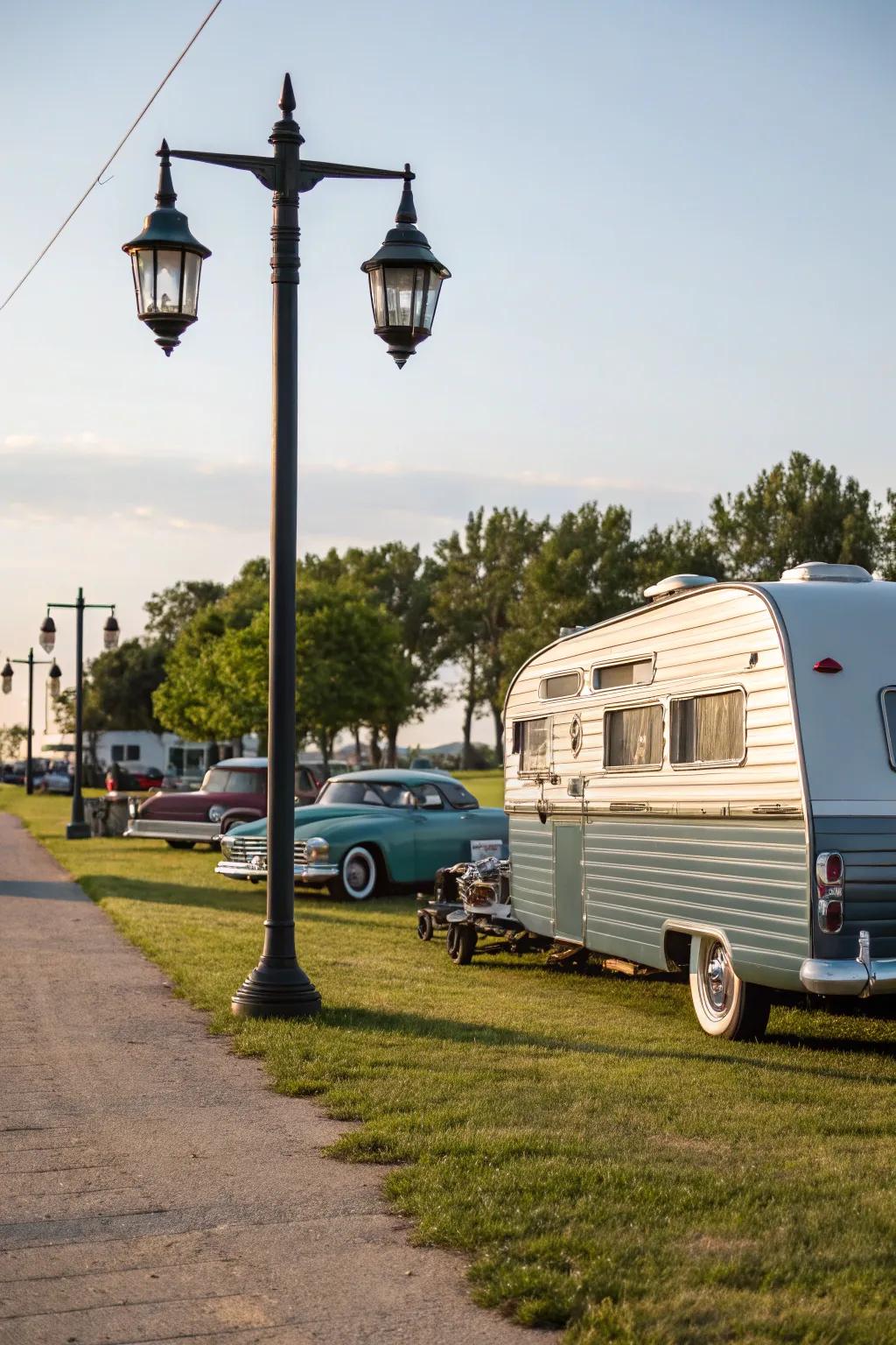 Timeless metal siding brings a nostalgic vibe to your RV.