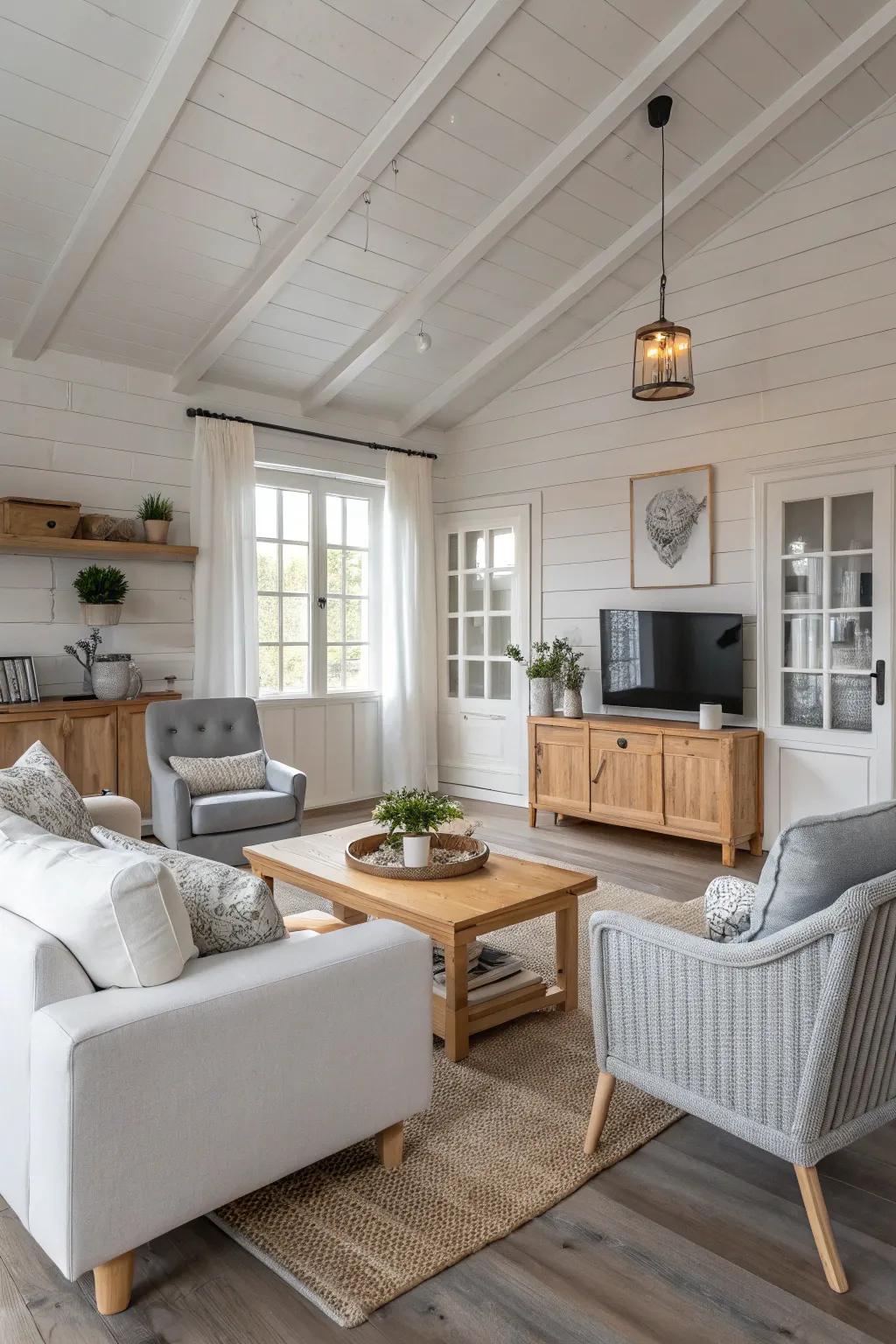 Tranquil neutral tones define this Scandinavian-inspired space.