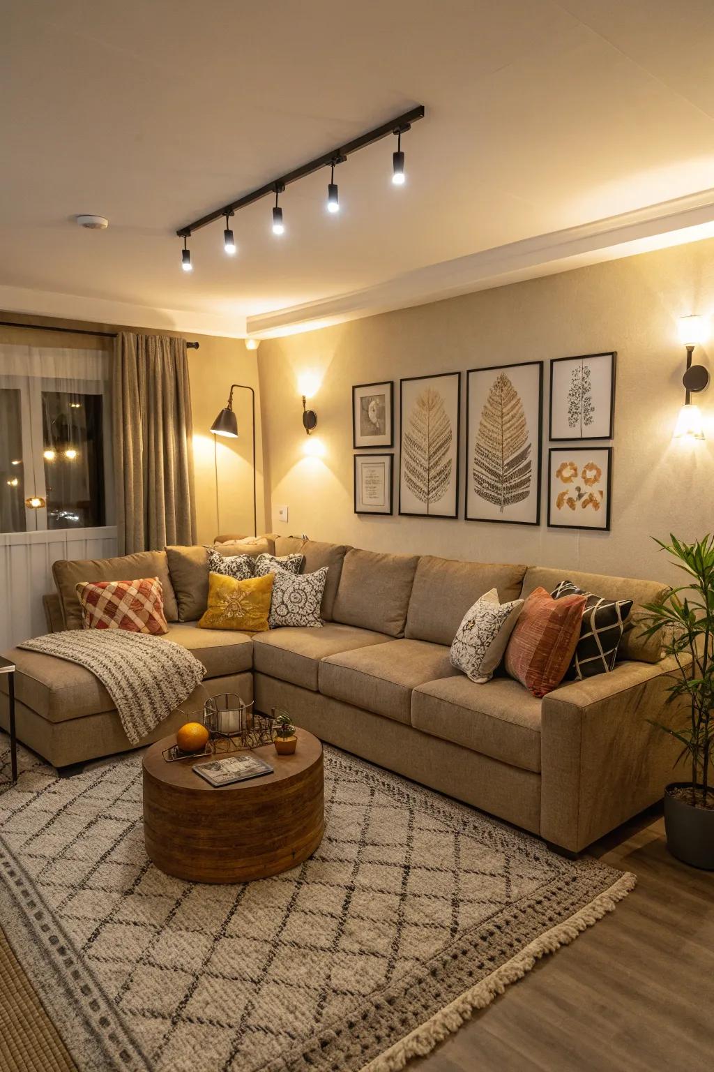 L-shaped sectionals fit perfectly in corners, enhancing both space efficiency and aesthetic appeal.