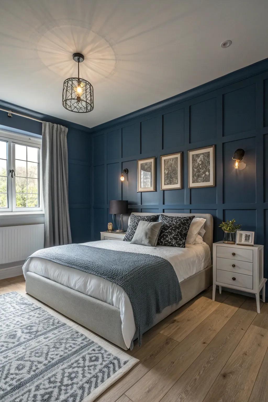 Intimate ambience through deep hues.