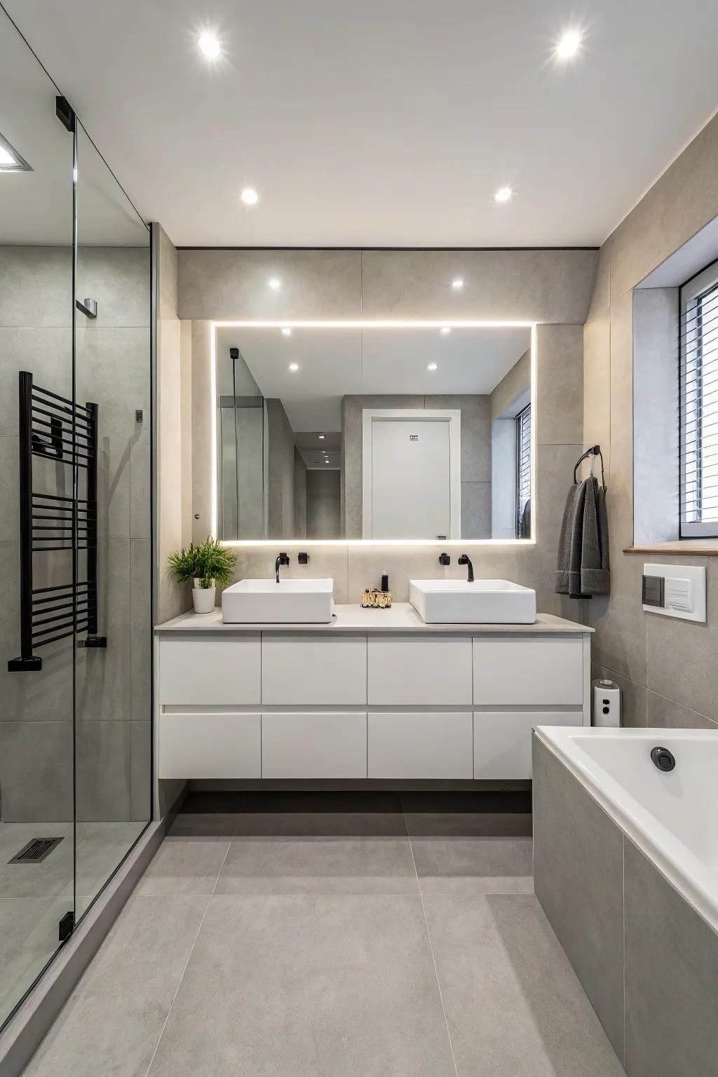 A minimalist restroom design that embodies simplicity and sophistication.