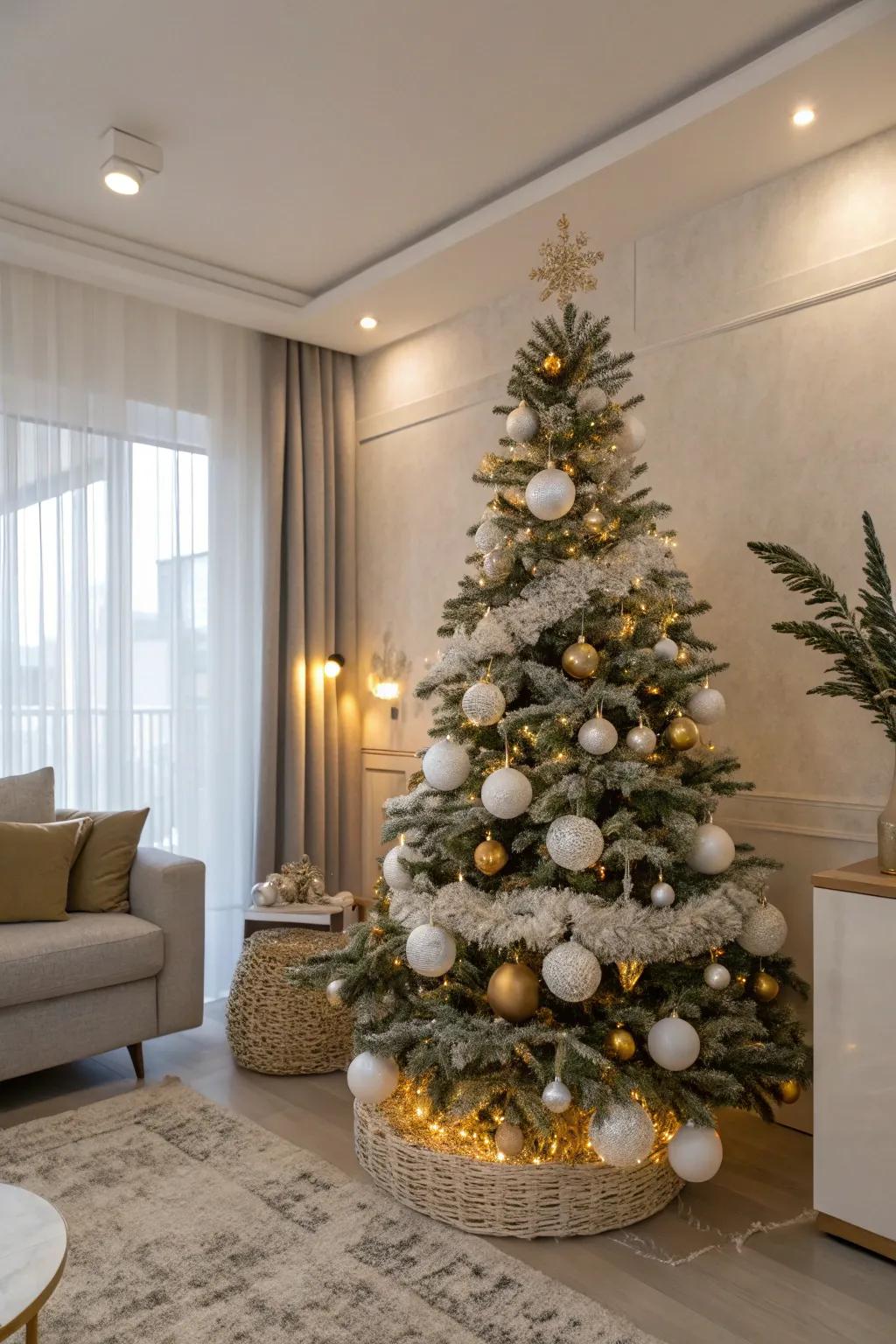 A minimalist's delight: white and gold sophistication.