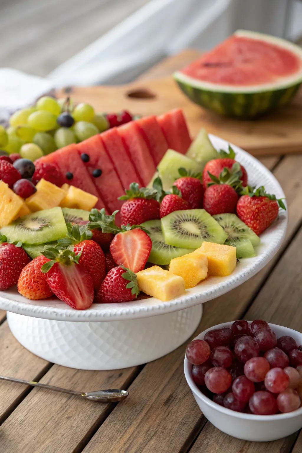 A colorful fruit platter that brings vibrancy to your table.