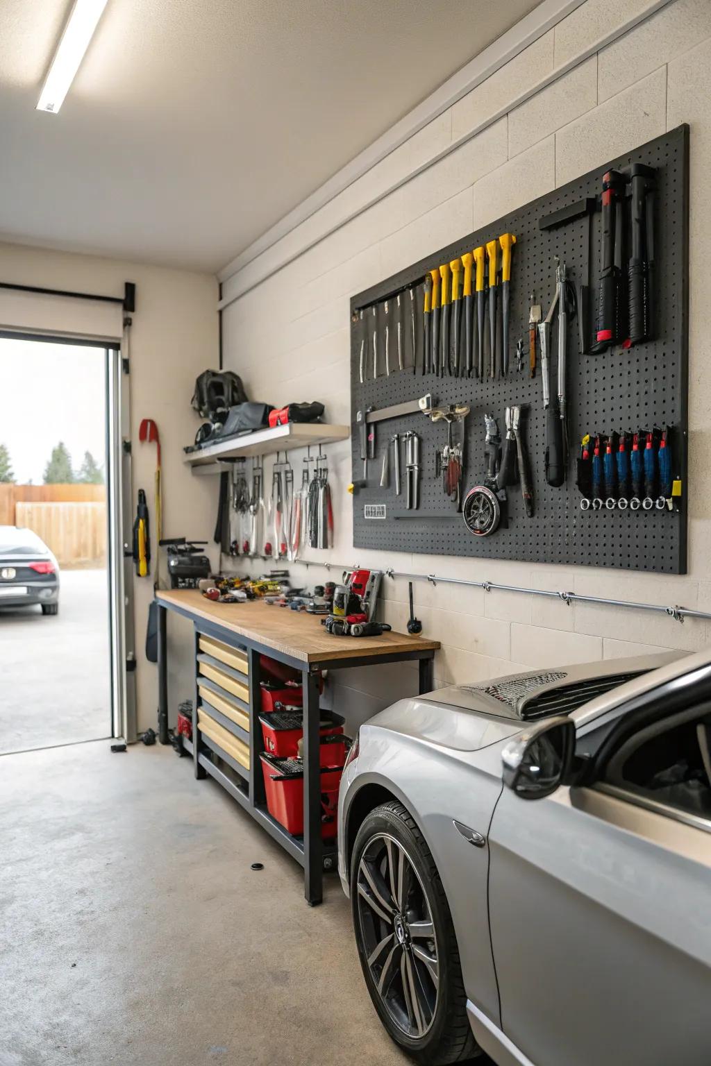 Harness the power of vertical storage to maximize your garage space.