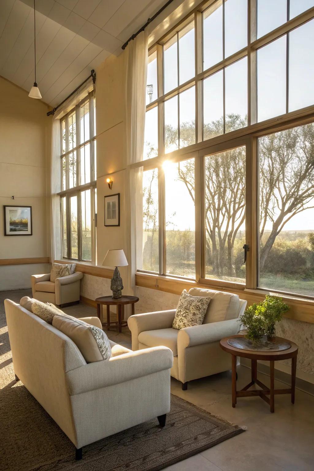 A sun-drenched sitting space that exudes joy and warmth.