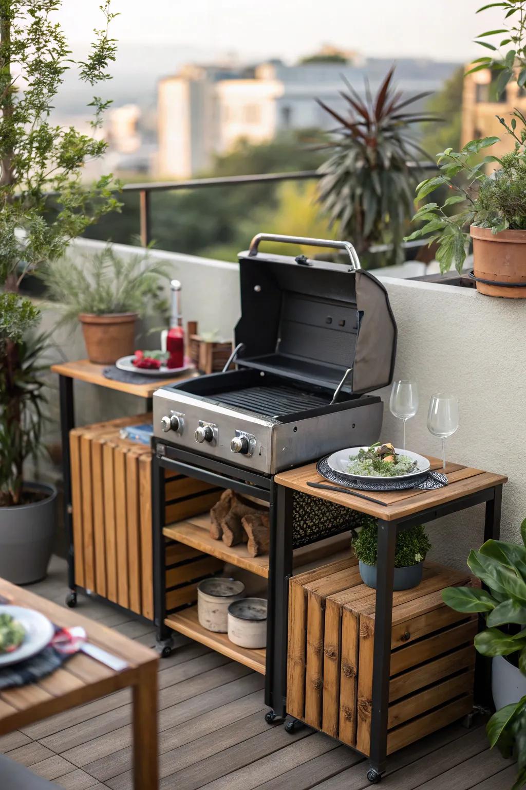 An efficient cooking center perfect for restricted areas.