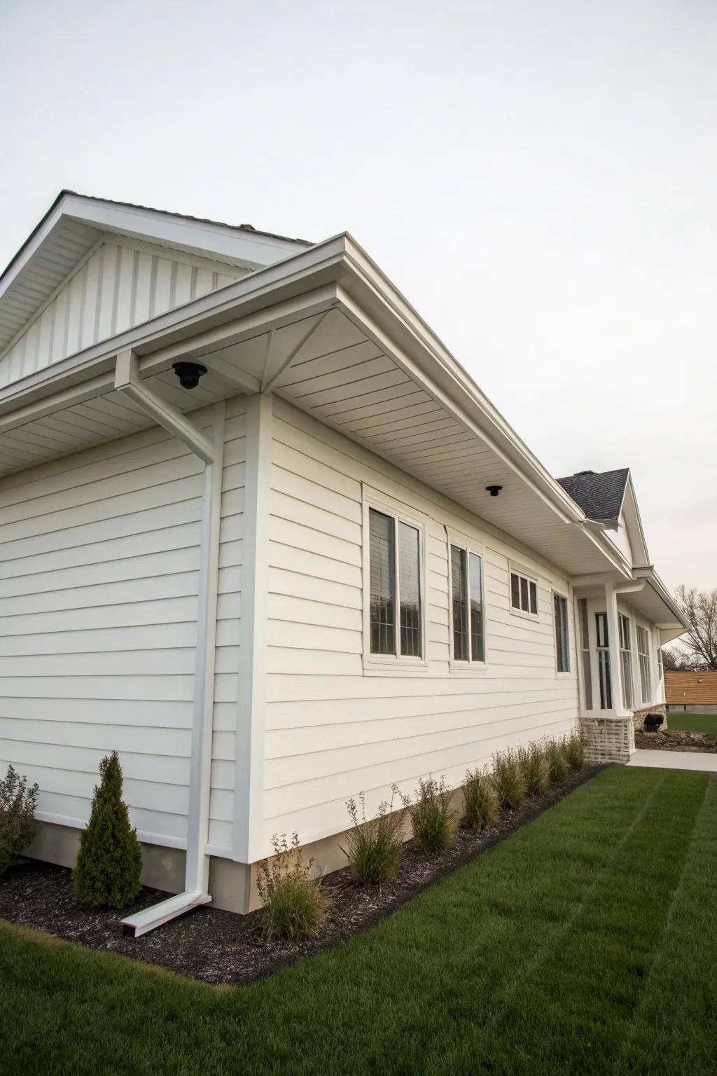 A quintessential all-white soffit and fascia combination for a timeless and refreshing look.