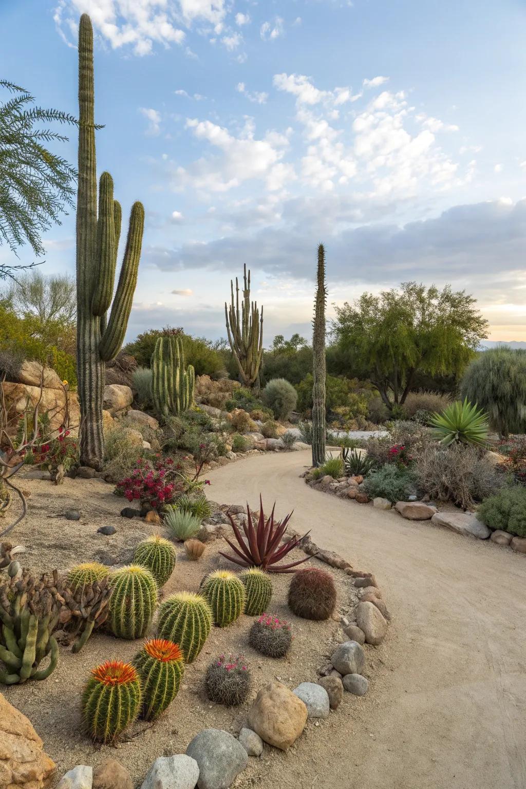 A wide array of cacti and succulents composing a splendid desert plant sanctuary.