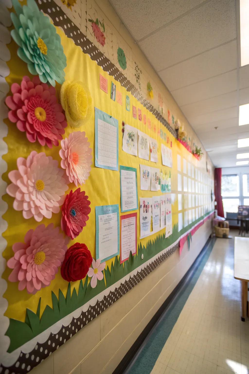A thriving bulletin board brimming with student ambitions and aspirations.
