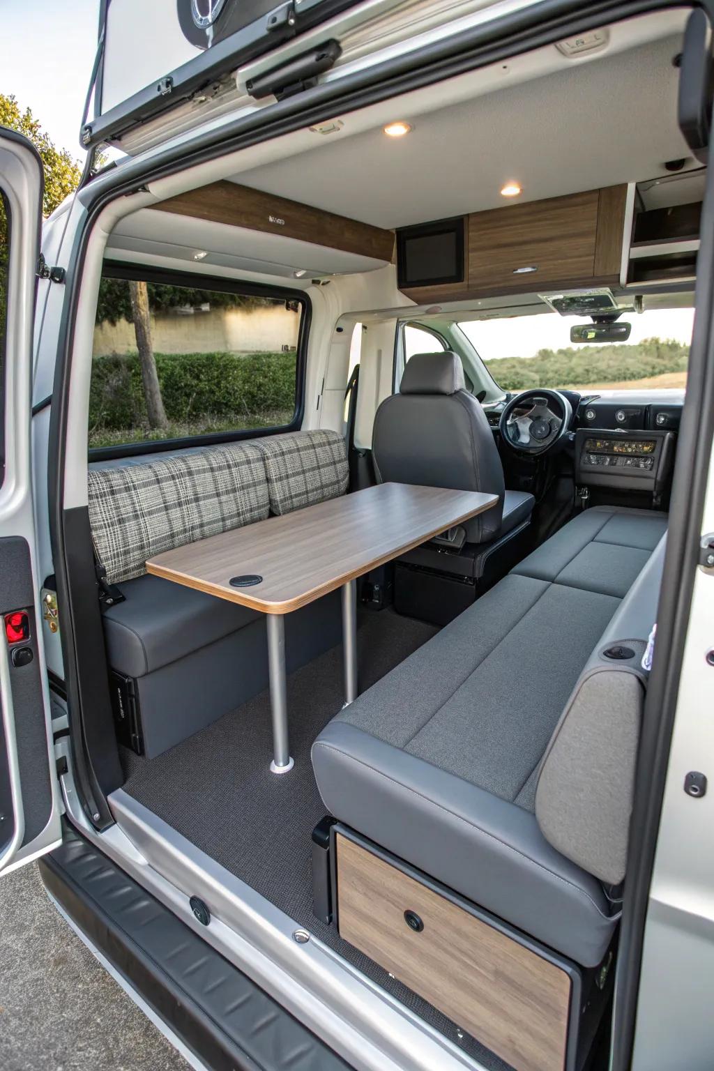 Adaptable furniture creates a versatile living space.